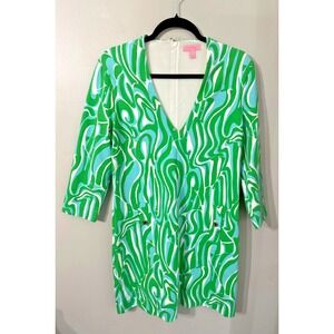 Lilly Pulitzer Charlena Resort White Finders Keepers Shift Dress‎ Size Large